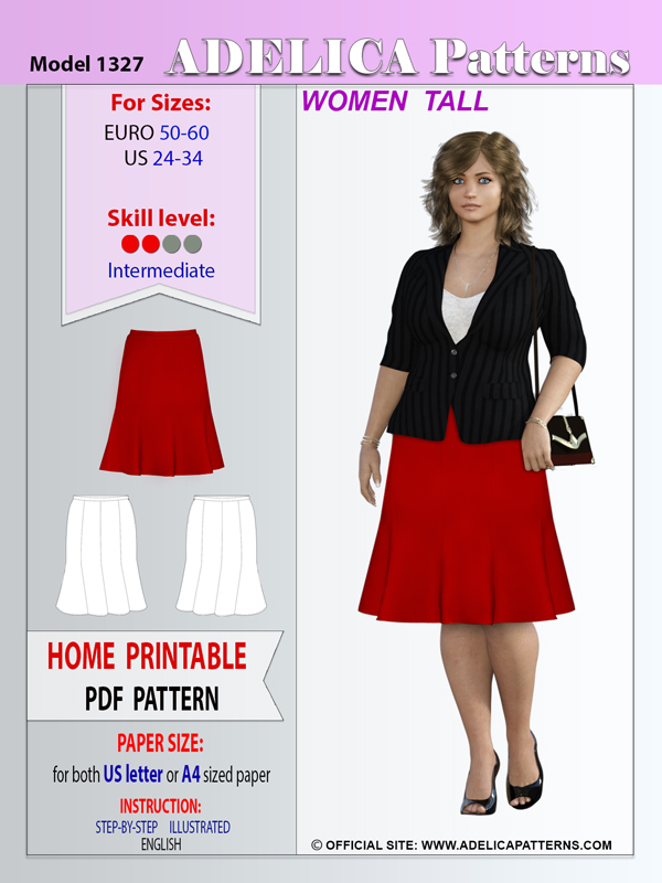 Adelica pattern 1327 Plus size skirt sewing pattern Adelica pattern 1327 Plus size skirt sewing pattern