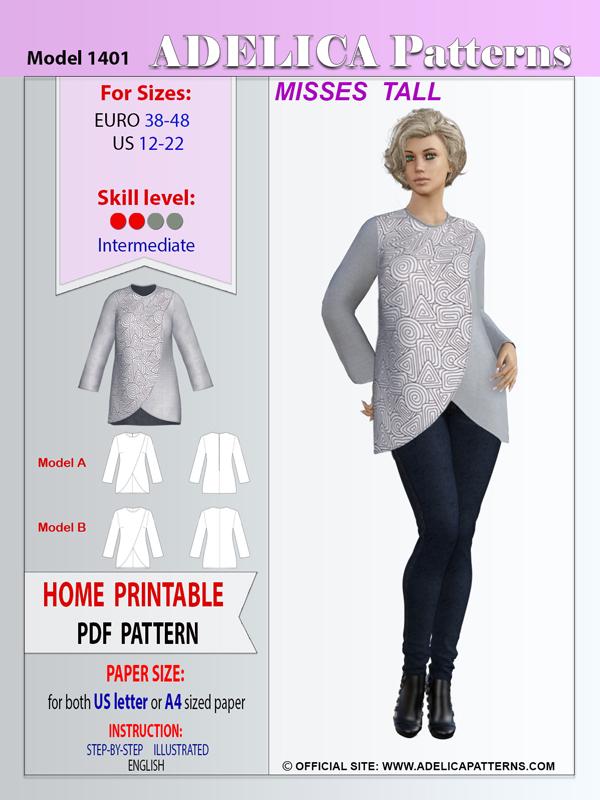 Trendy Tunic Tops Sewing Pattern Booklet - PDF Electronic Delivery