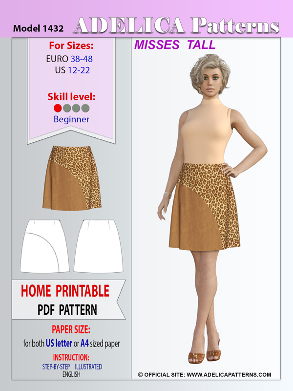 Adelica pattern 1432 Skirt Sewing Pattern Adelica pattern 1432 Skirt Sewing Pattern