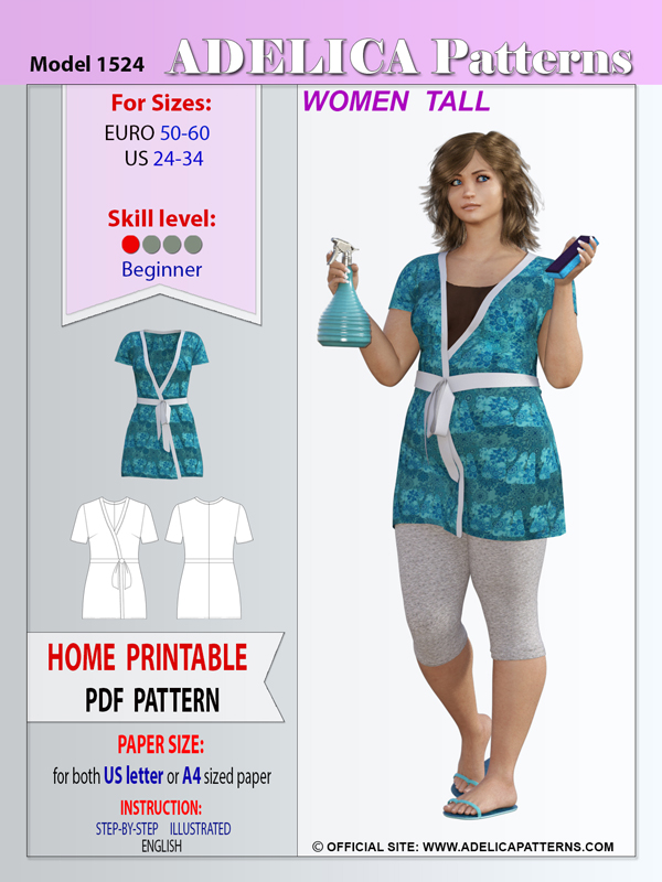 Adelica pattern 1524 Plus size tunic sewing pattern Adelica pattern 1524 Plus size tunic sewing pattern
