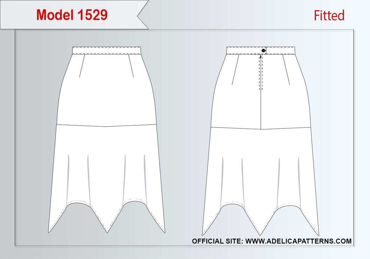 Skirt sewing pattern 1529 by Adelica Patterns