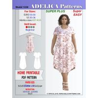 Boho Dress Super Plus size Sewing Pattern 1656 by Adelica Patterns