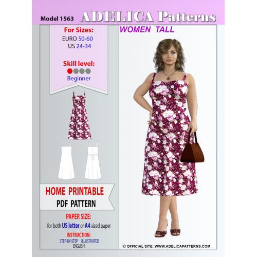 Plus size dress sewing pattern PDF