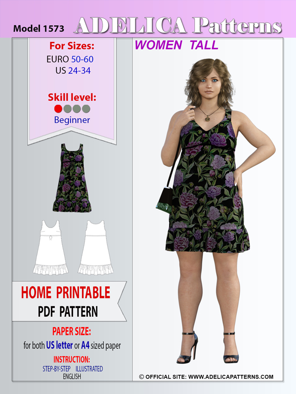 Adelica pattern 1573 Plus size Dress Sewing Pattern Adelica pattern 1573 Plus size Dress Sewing Pattern
