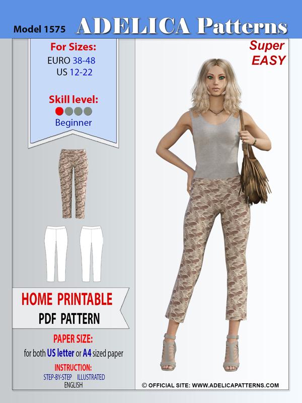 Sewing Pattern Capri Pants PDF