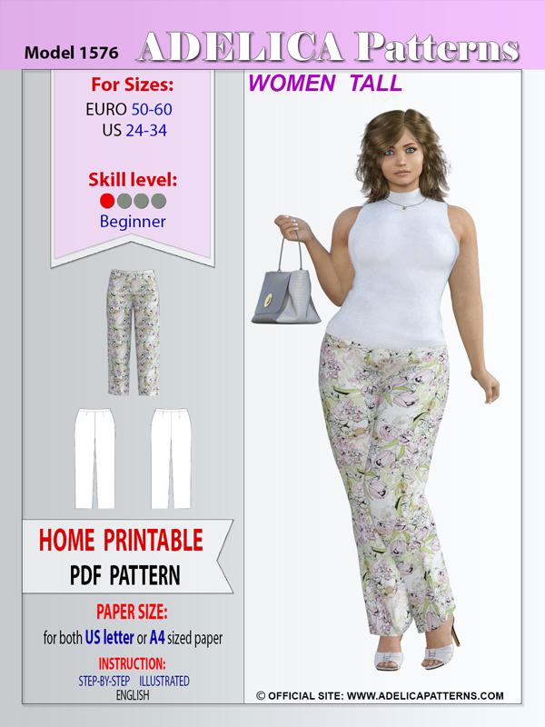 Women's Pant Suit Sewing Patterns Pdf Size 8-18 US,36-46 EU 