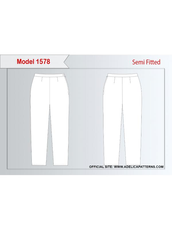 Adelica pattern 1578 Capri Pants Sewing Pattern PDF for sizes 24