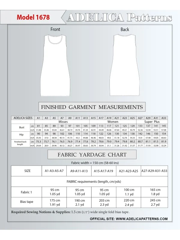 Adelica pattern 1678 Super Plus size Nightgown Sewing pattern Adelica pattern 1678 Super Plus size Nightgown Sewing pattern